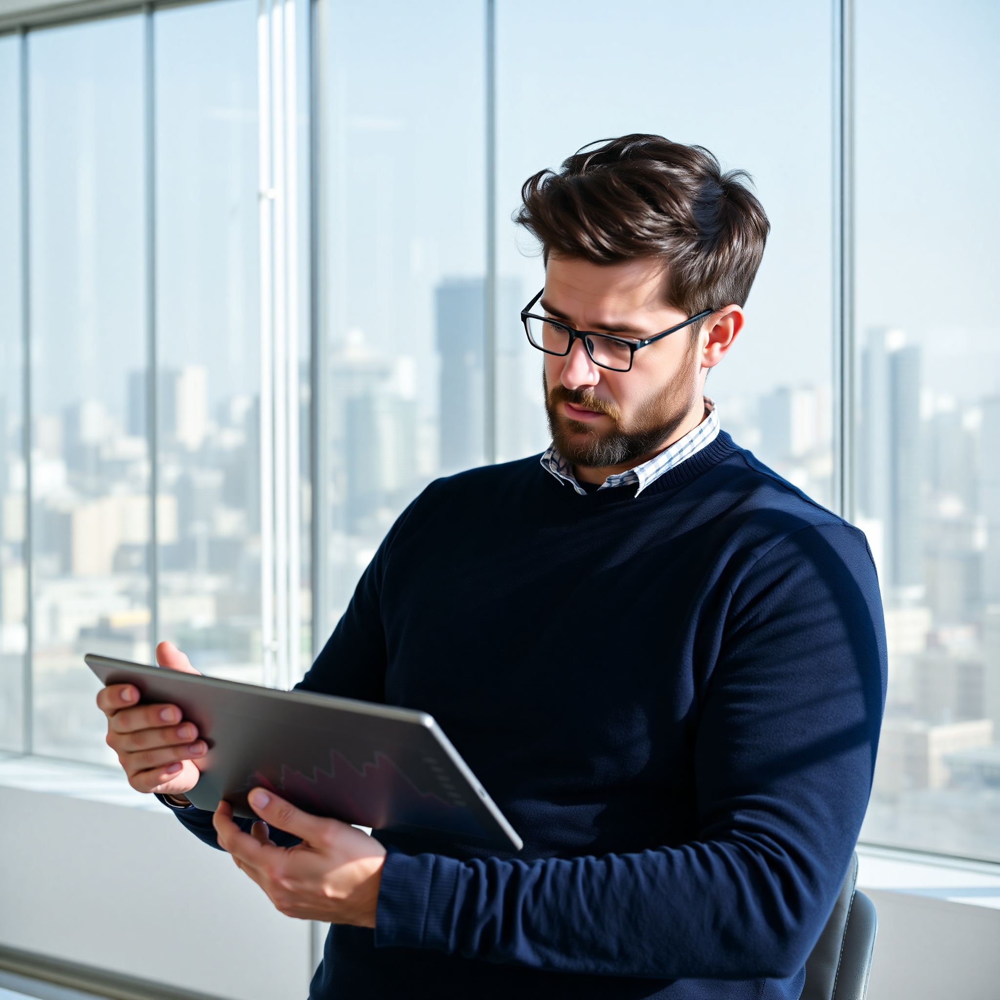 Profesional analizando tendencias de entretenimiento digital en tablet